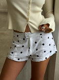 Appreciation Tailored Mini Shorts White Polka