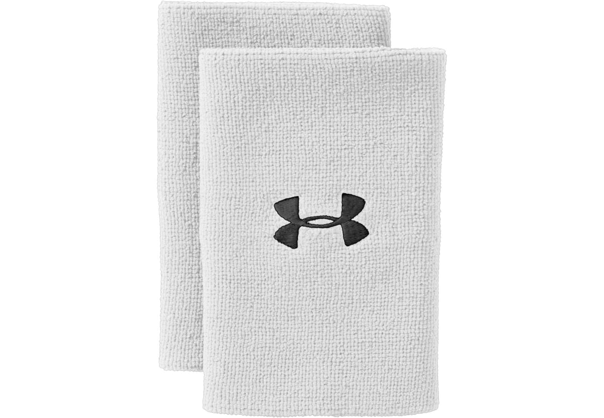 UA Performance 6" Wristband 2-Pack - White