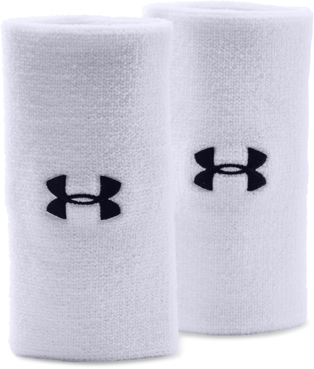 UA Performance 6" Wristband 2-Pack - White