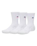 UA Performance Tech™ Unisex 3-Pack Crew Socks - White
