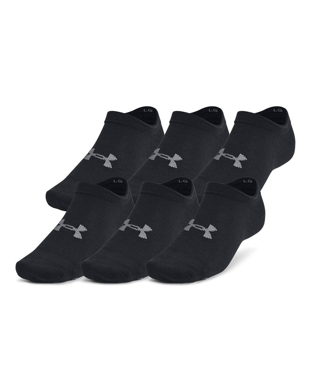UA Essential Unisex 6-Pack No-Show Socks - Black