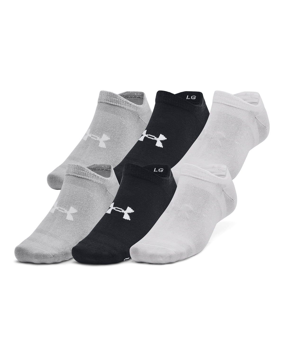 UA Essential Unisex 6-Pack No-Show Socks - Black