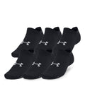 UA Essential Unisex 6-Pack No-Show Socks - Black