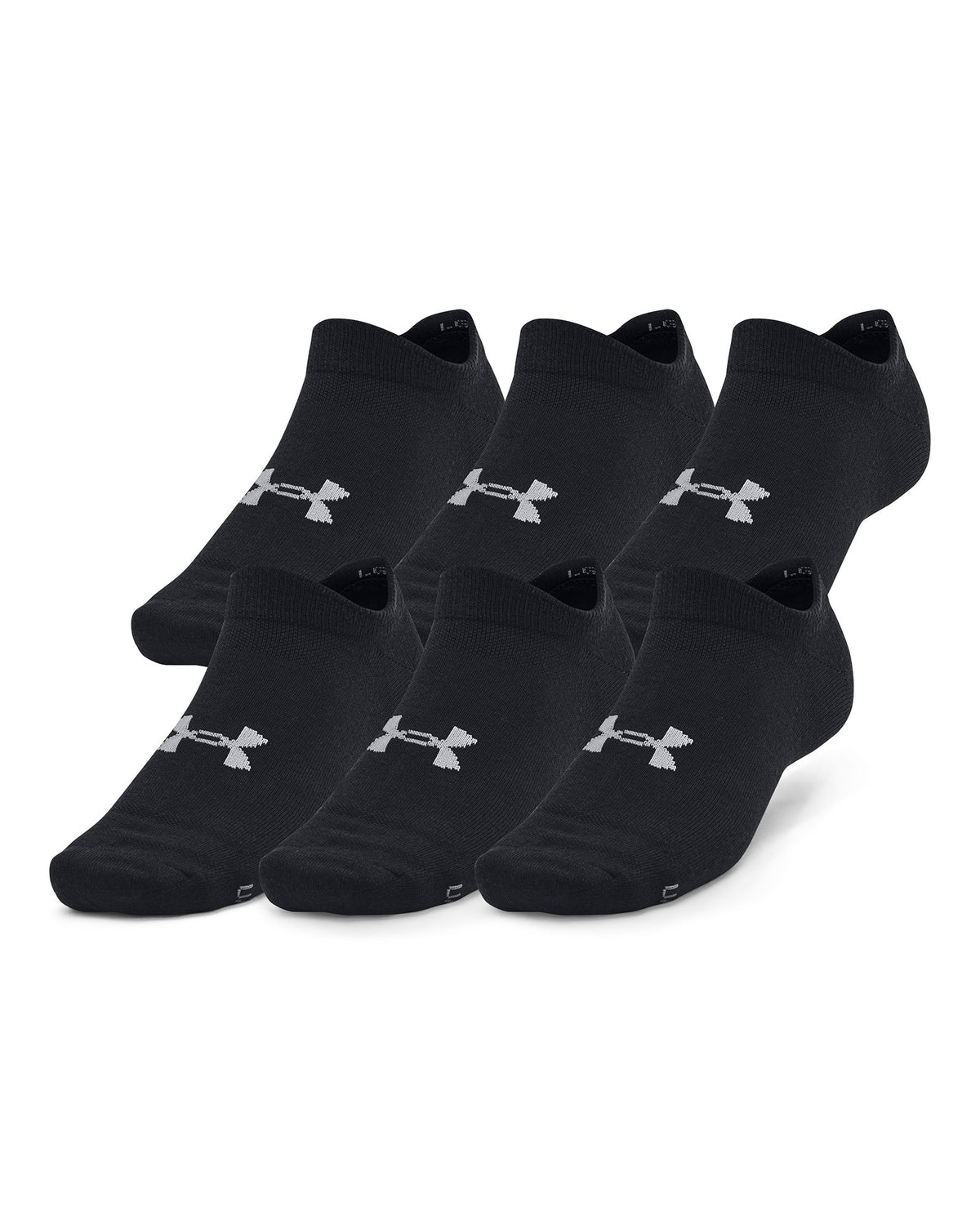 UA Essential Unisex 6-Pack No-Show Socks - Black