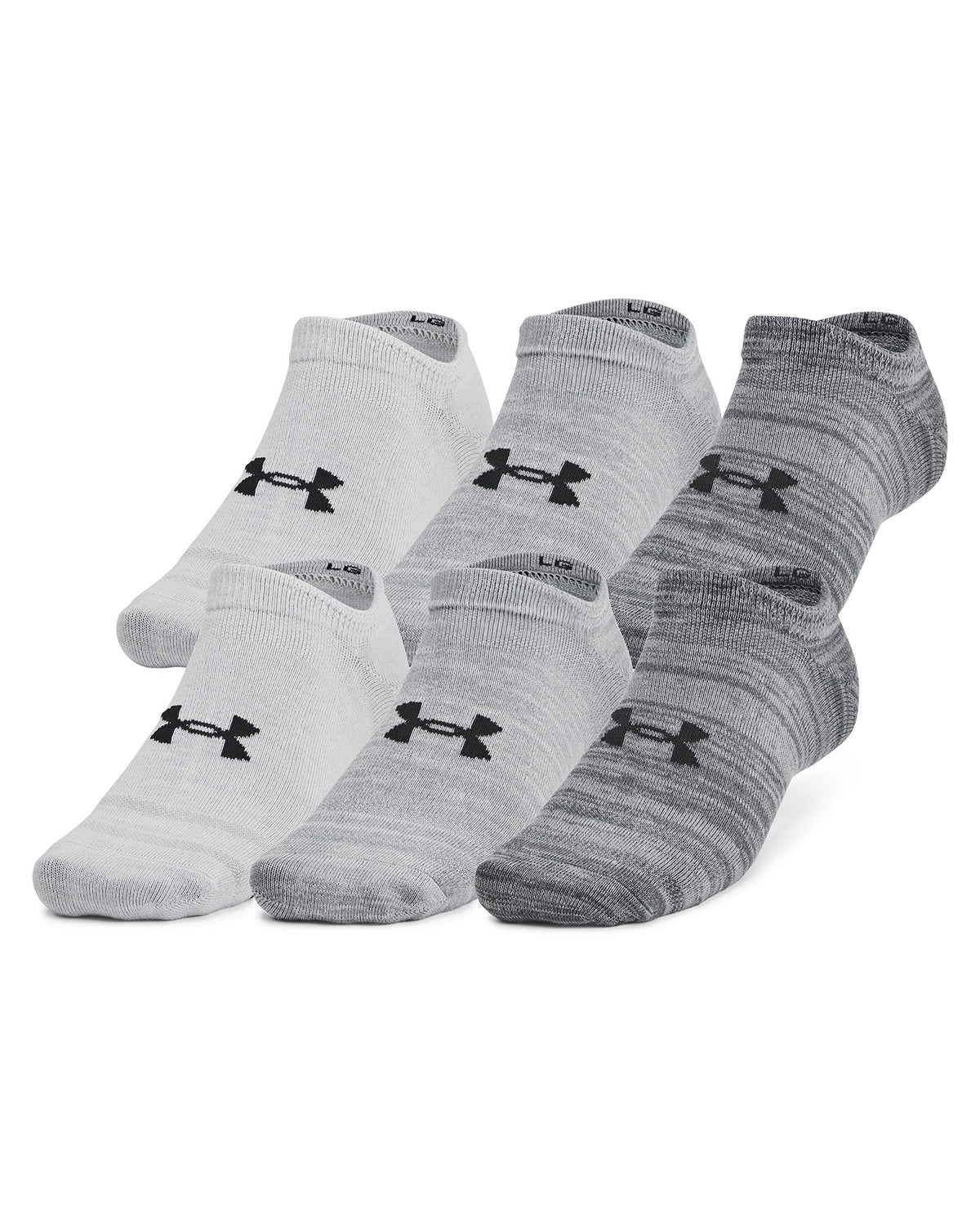 UA Essential Unisex 6-Pack No-Show Socks - Gray