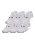 UA Essential Unisex 6-Pack No-Show Socks - White