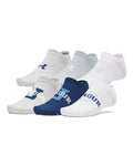 UA Essential Unisex 6-Pack No-Show Socks - White