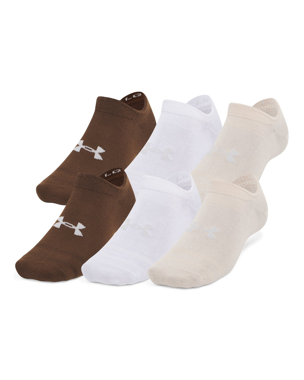 UA Essential Unisex 6-Pack No-Show Socks - Brown