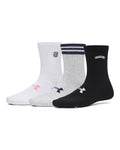 UA Essential Women's 3-Pack Mid Crew Socks - Black
