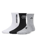 UA Essential Women's 3-Pack Mid Crew Socks - Gray