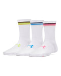 UA Essential Women's 3-Pack Mid Crew Socks - White