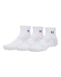 UA Performance Tech™ Unisex 3-Pack Quarter Socks - White