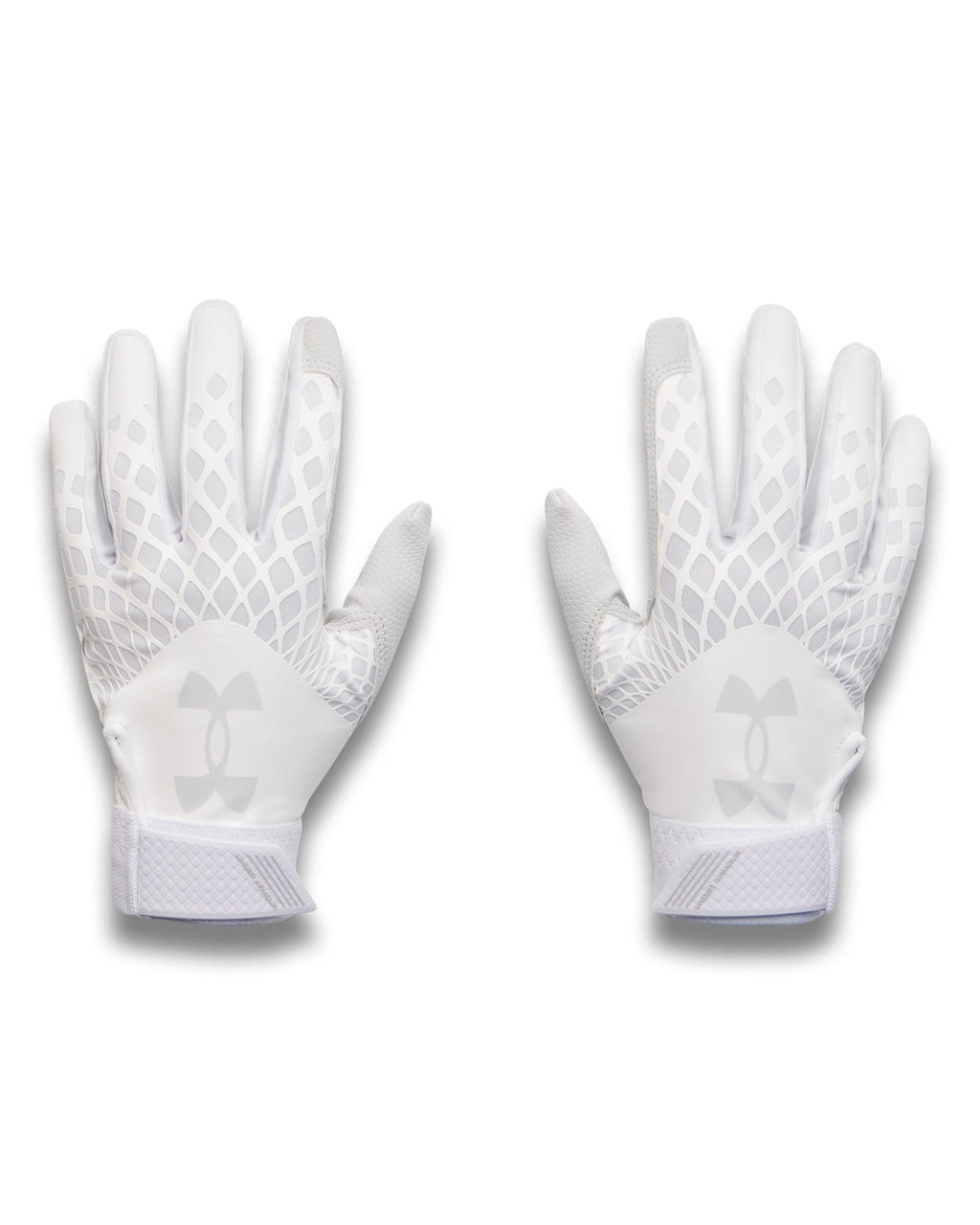 UA Glyde Kids' Batting Gloves - White