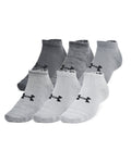 UA Essential Unisex 6-Pack Low Cut Socks - Gray