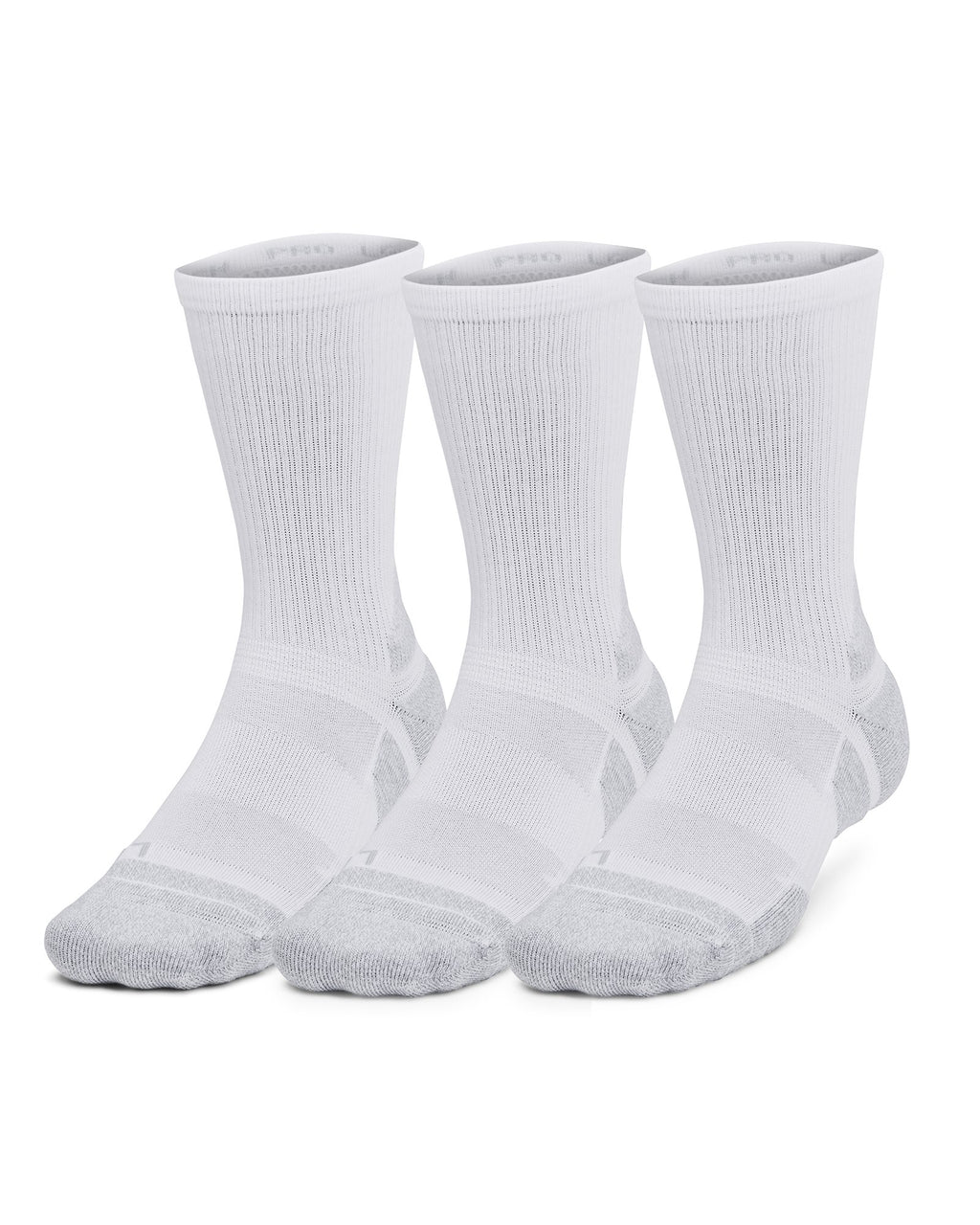 UA Performance Tech Pro Unisex 3-Pack Crew Socks - White