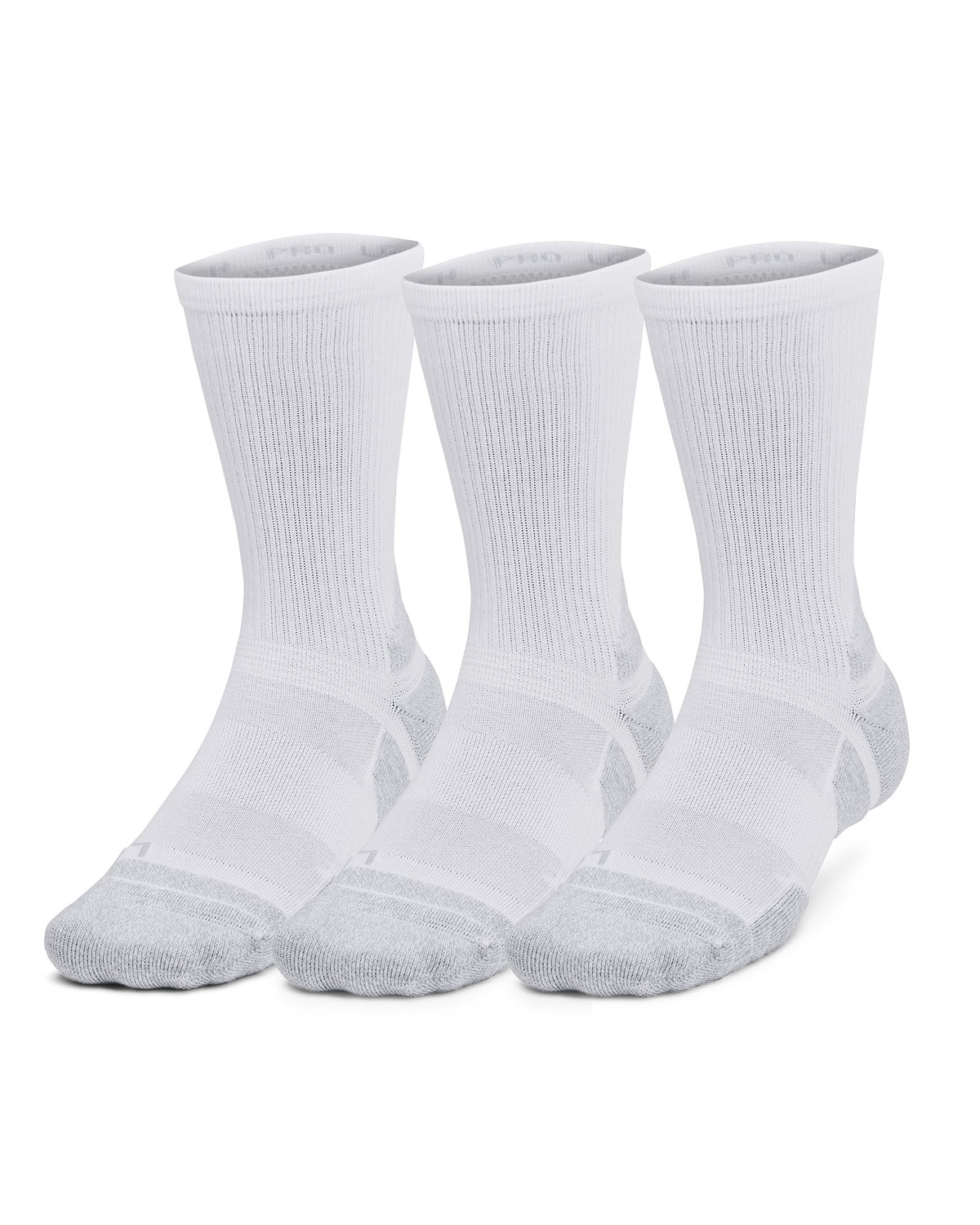 UA Performance Tech Pro Unisex 3-Pack Crew Socks - White