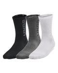 UA Zone Kids' 3-Pack Mid-Crew Socks - Black