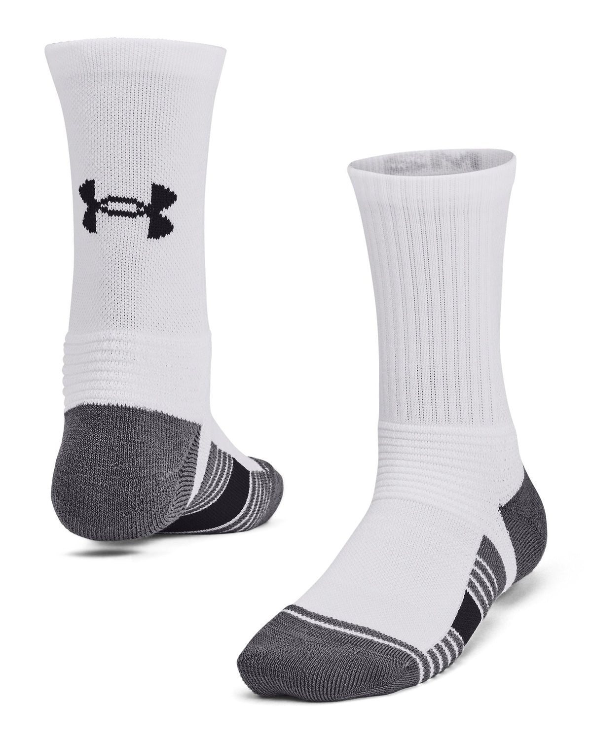 UA Team Kids' Crew Socks - White