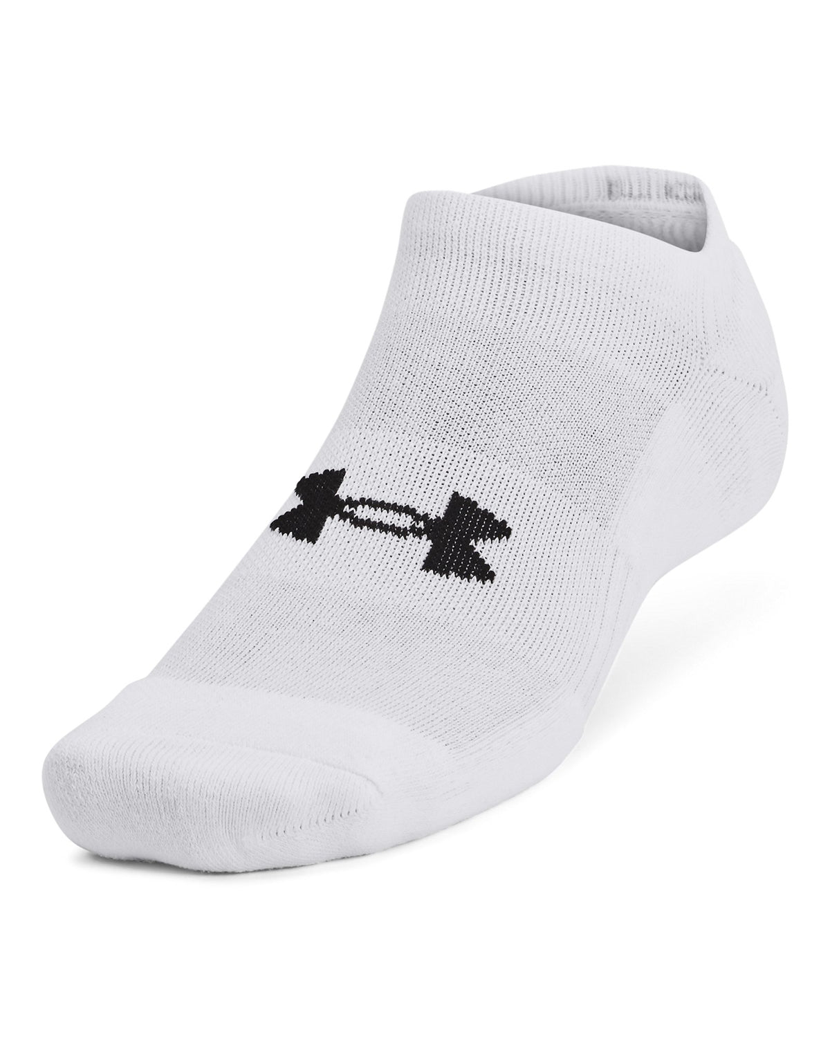 UA Training Cotton Unisex 3-Pack No Show Socks - White