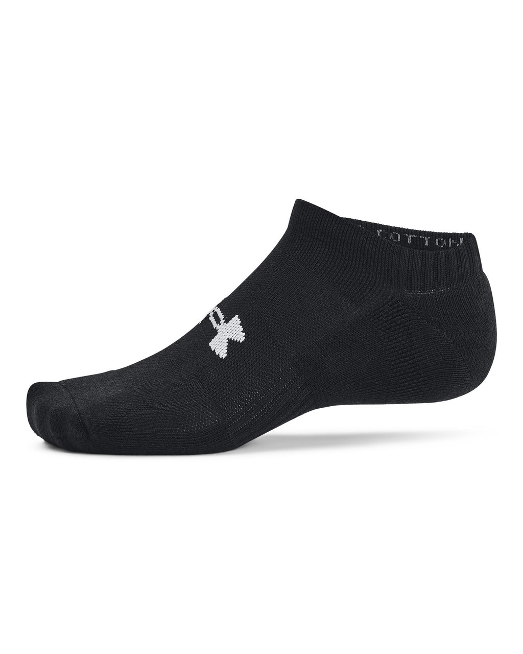 UA Training Cotton Unisex 6-Pack No Show Socks - Black
