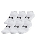 UA Training Cotton Unisex 6-Pack No Show Socks - White