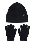UA Beanie & Gloves Girls' Set - Black