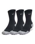 UA ArmourDry® Run Cushion Unisex 3-Pack Mid-Crew Socks - Black