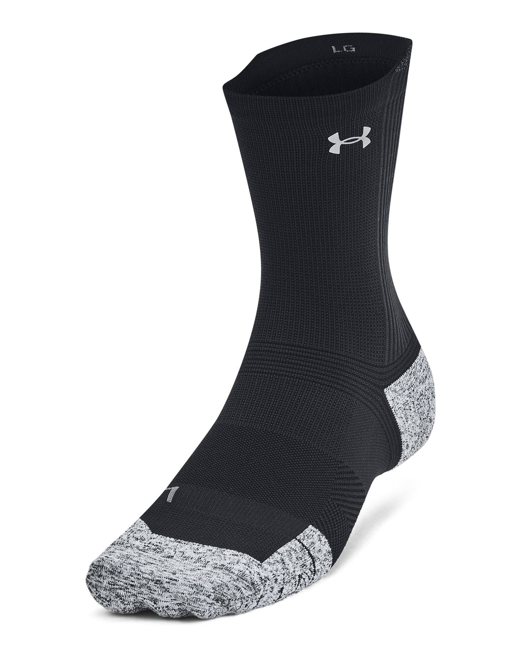 UA ArmourDry® Run Cushion Unisex 3-Pack Mid-Crew Socks - Black