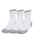 UA ArmourDry® Run Cushion Unisex 3-Pack Mid-Crew Socks - White