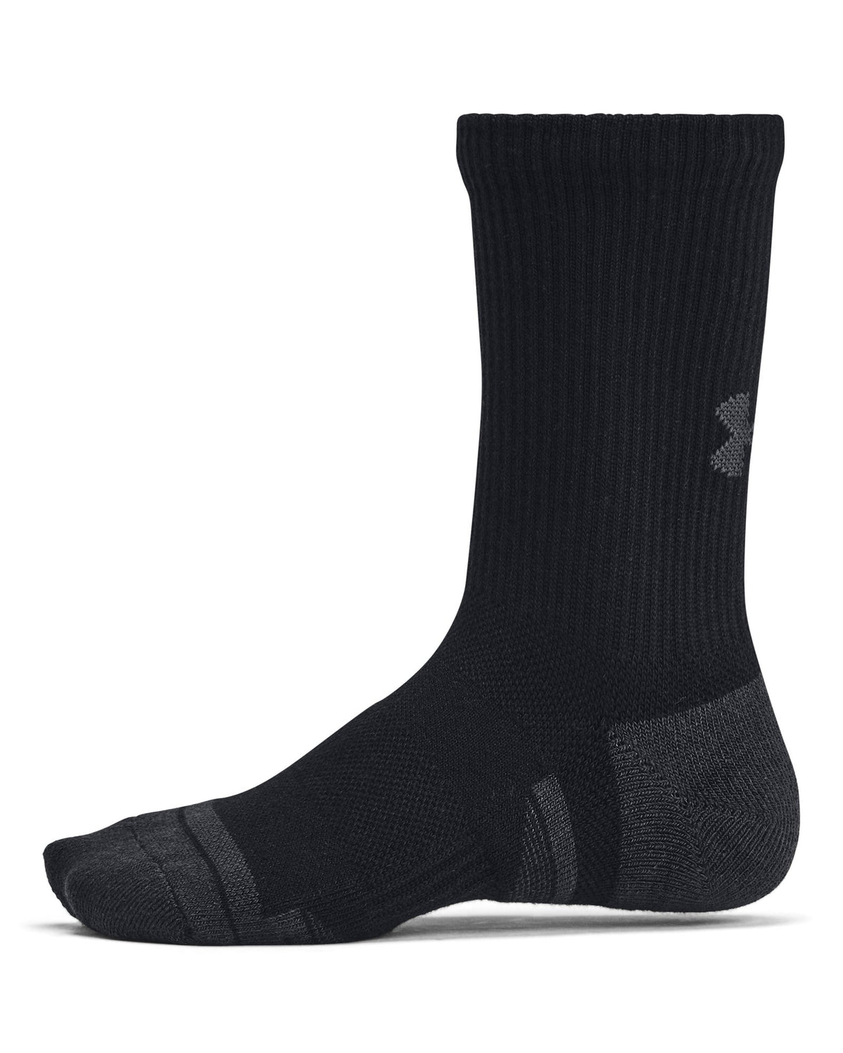 UA Performance Tech Kids' 6-Pack Crew Socks - Black