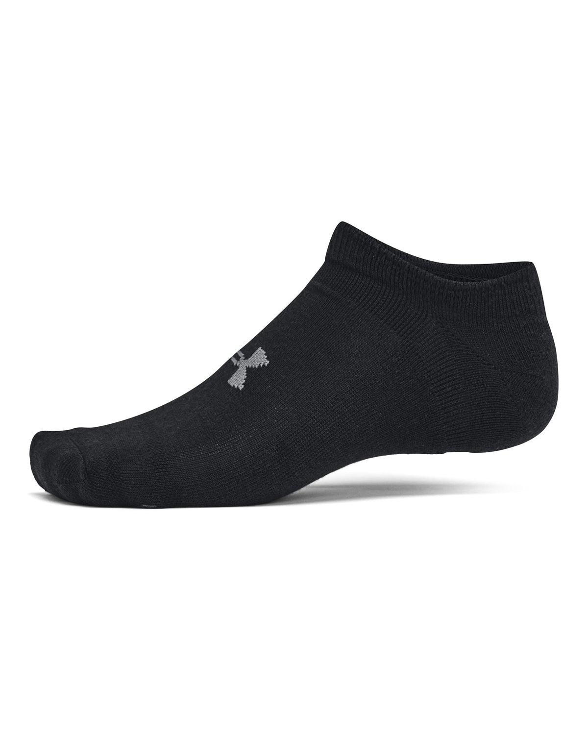 UA Essential Cushion Unisex 6-Pack No Show Socks - Black