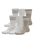 UA Essential Unisex 6-Pack Crew Socks - Brown