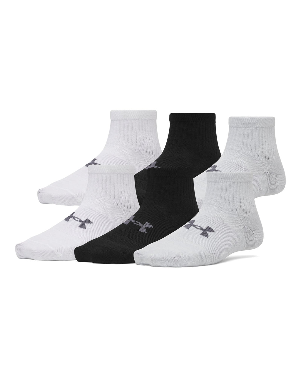 UA Essential Kids' 6-Pack Quarter Socks - Gray