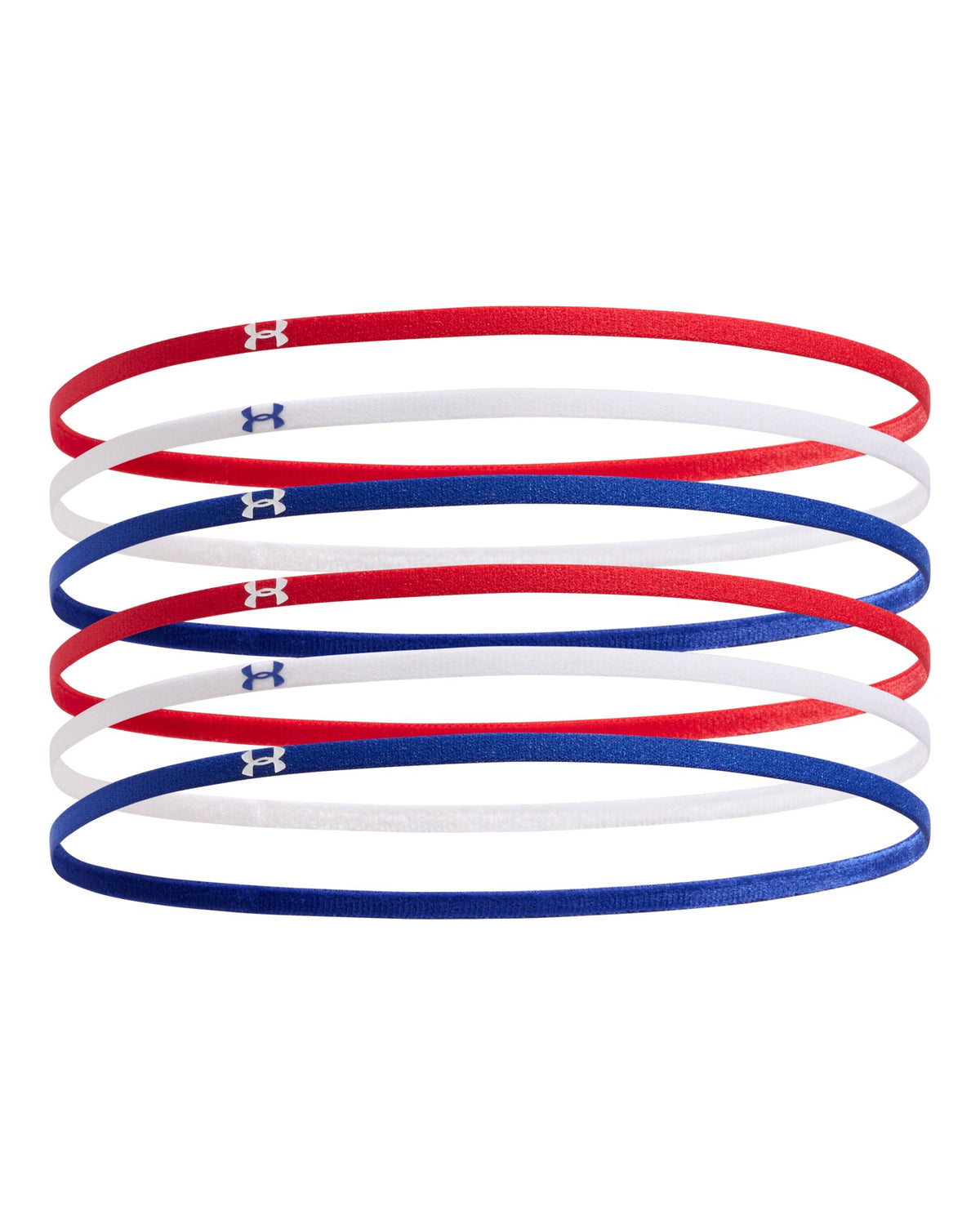 UA Mini Elastic Women's 6-Pack Headbands - Red
