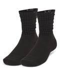 UA Sportstyle Cotton Scrunch Unisex 2-Pack Crew Socks - Black