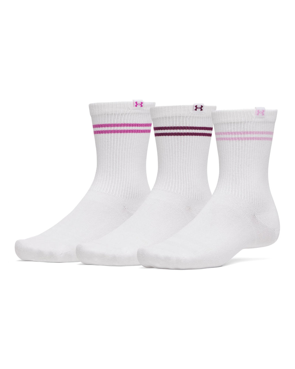 UA Sportstyle Cotton Unisex 3-Pack Crew Socks - White