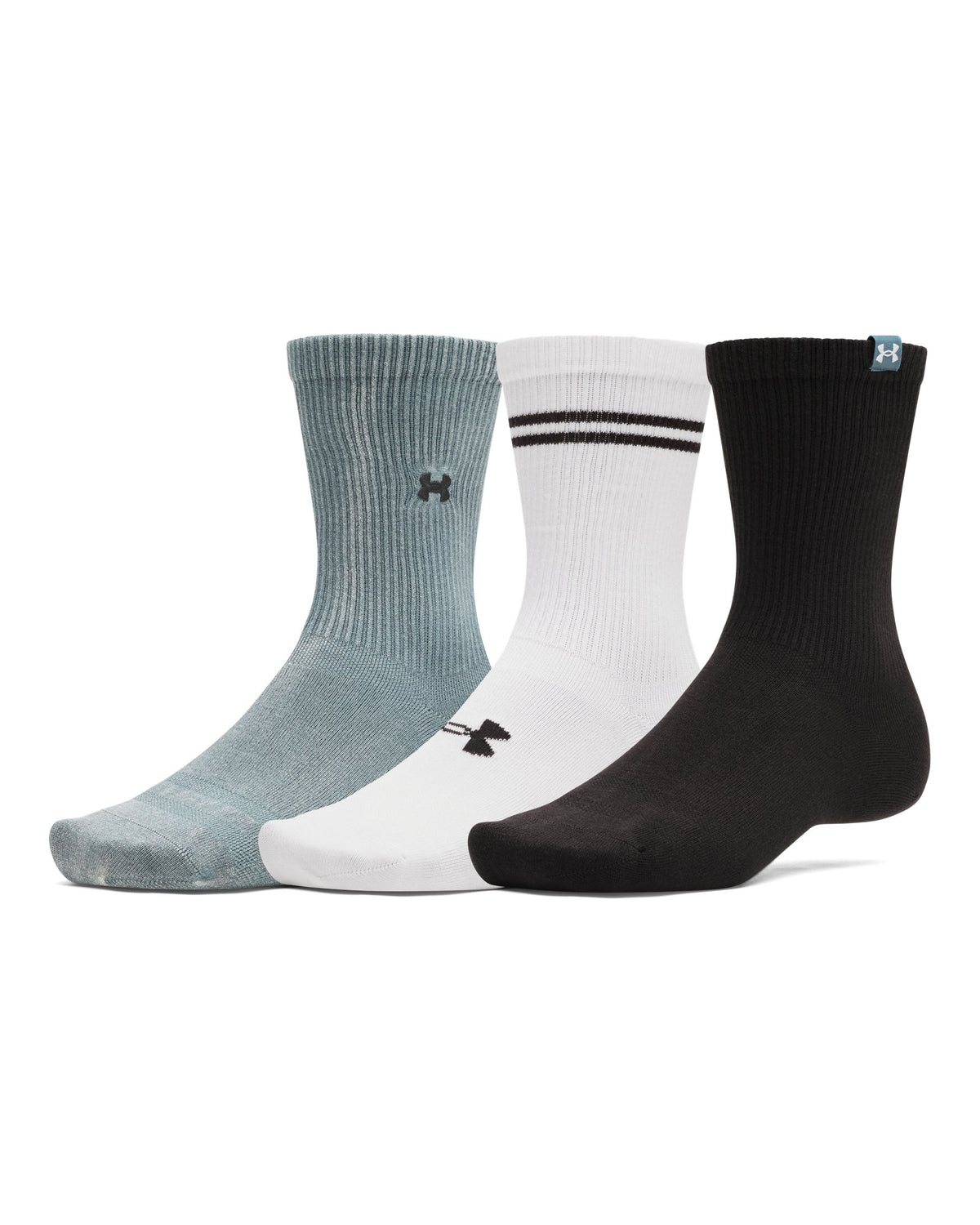 UA Sportstyle Cotton Unisex 3-Pack Crew Socks - Blue
