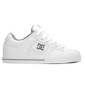 DC Shoes Men’s Pure Shoes feature a white leather low-top design with a gray DC Shoes logo on the side, white laces, a soft gray collar lining, and a white sole accented by a gray stripe. These best-selling men’s shoes combine style and durability, delivering the reliable comfort you want for daily wear or your next skate session.