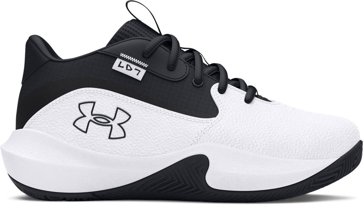 UA Lockdown 7 Pre-School Basketball Shoes - White