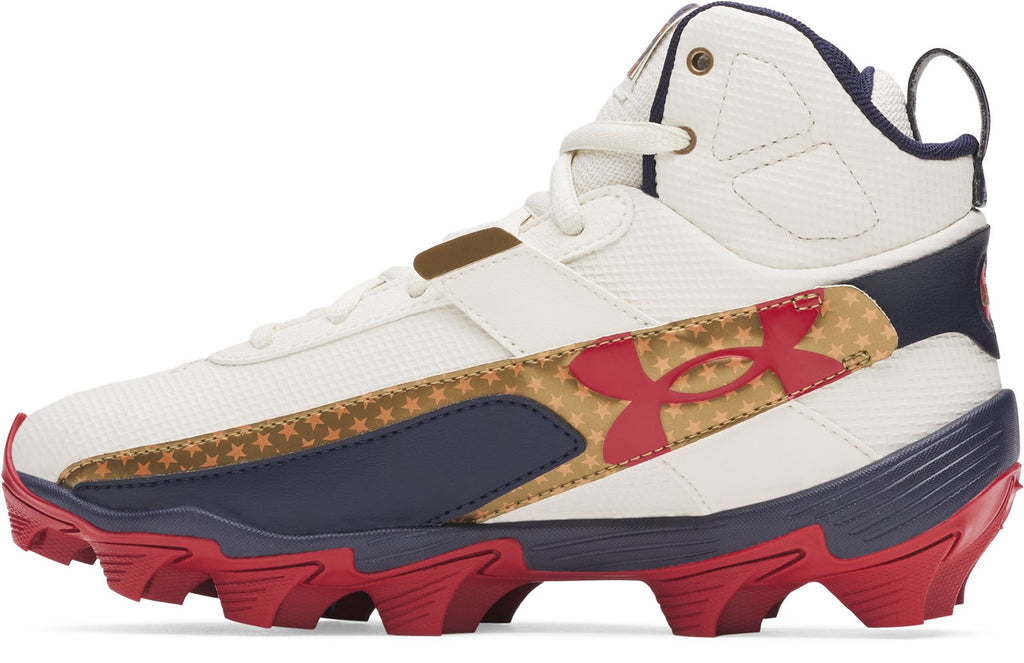 UA Harper 10 RM Jr. LE USA Boys' Baseball Cleats - Brown