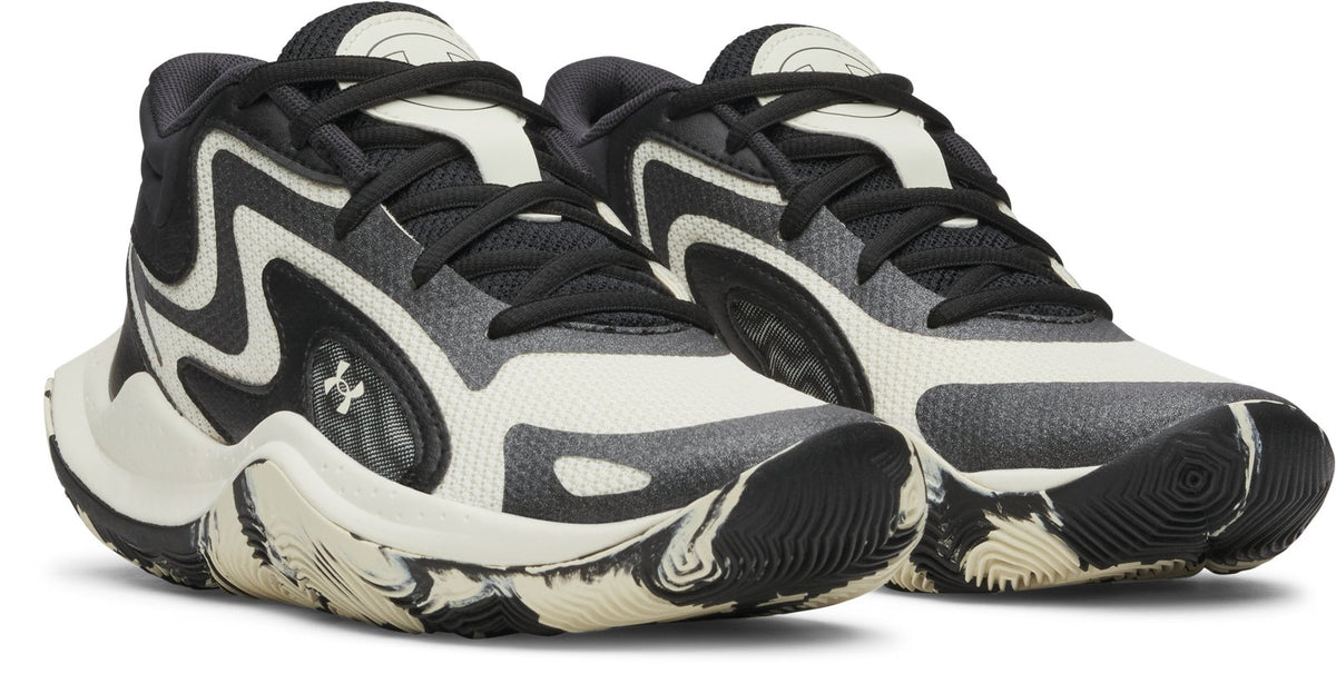 UA Jet '25 Grade School Basketball Shoes - White