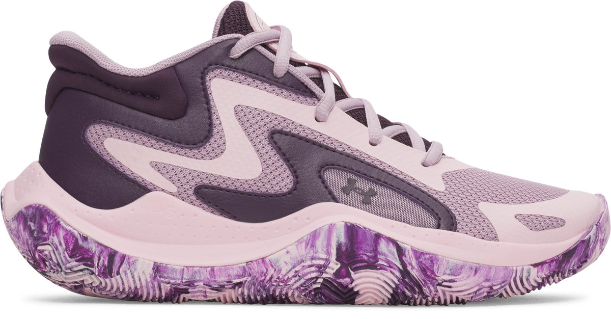 UA Jet '25 Grade School Basketball Shoes - Purple
