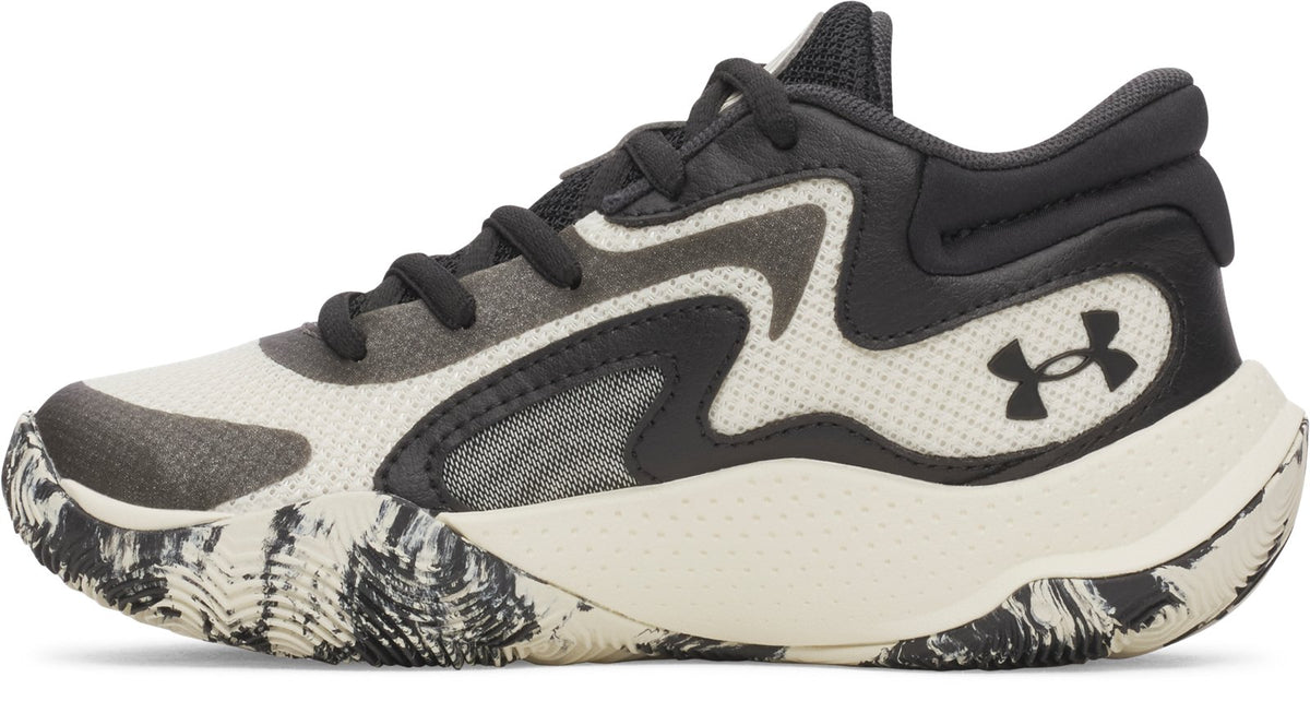 UA Jet '25 Pre-School Basketball Shoes - White