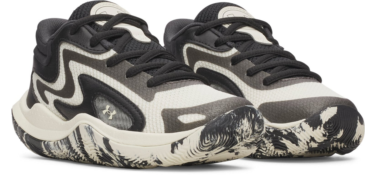 UA Jet '25 Pre-School Basketball Shoes - White