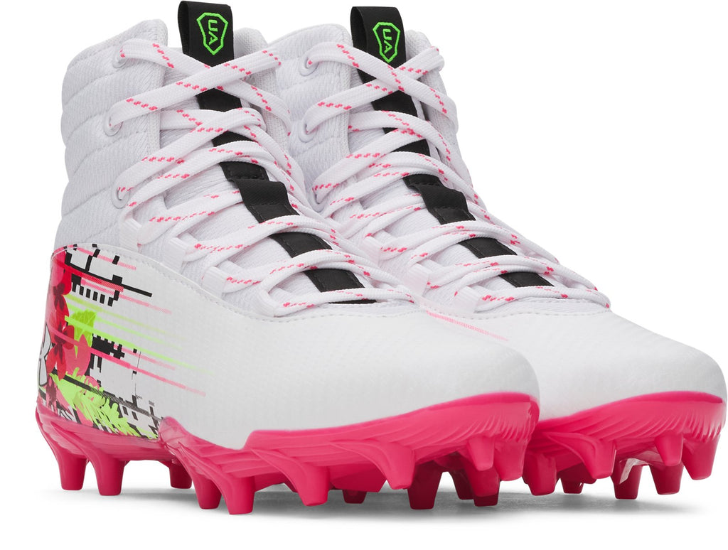 UA Highlight Jr. LE Kids' Lacrosse Cleats - White