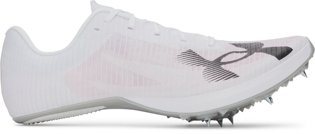UA Kick Sprint 5 Unisex Track Spikes - White