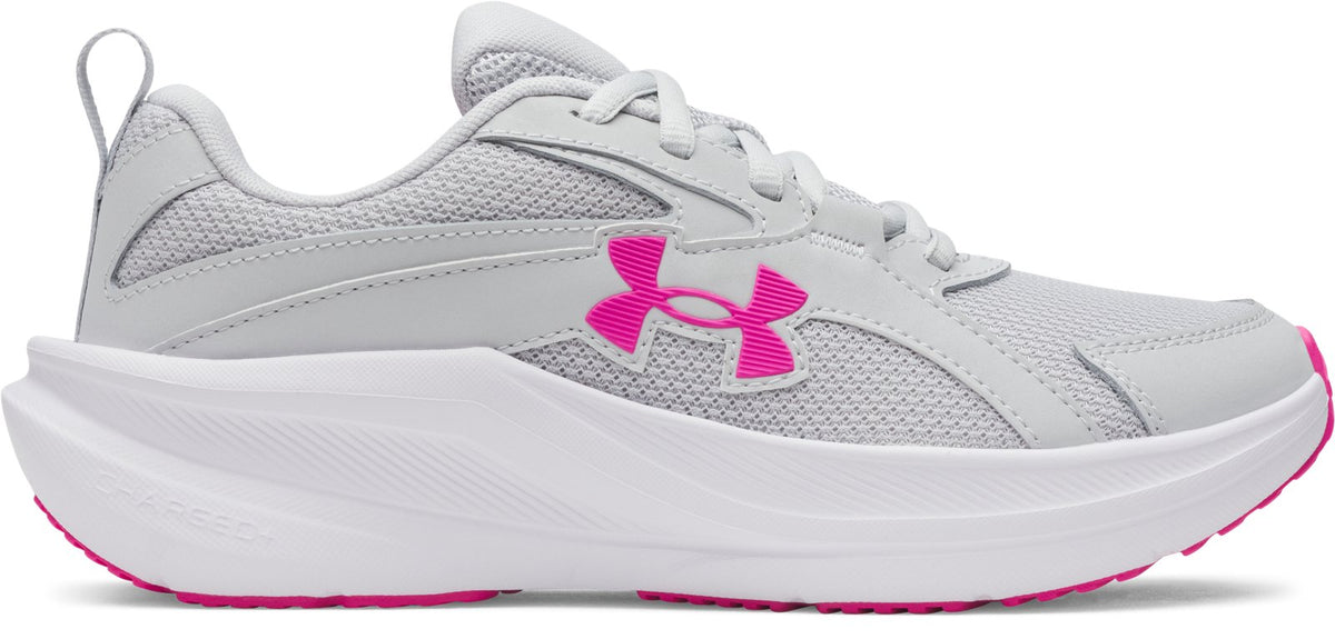 UA Charged+ Assert 11 Girls' Grade School Running Shoes - Gray