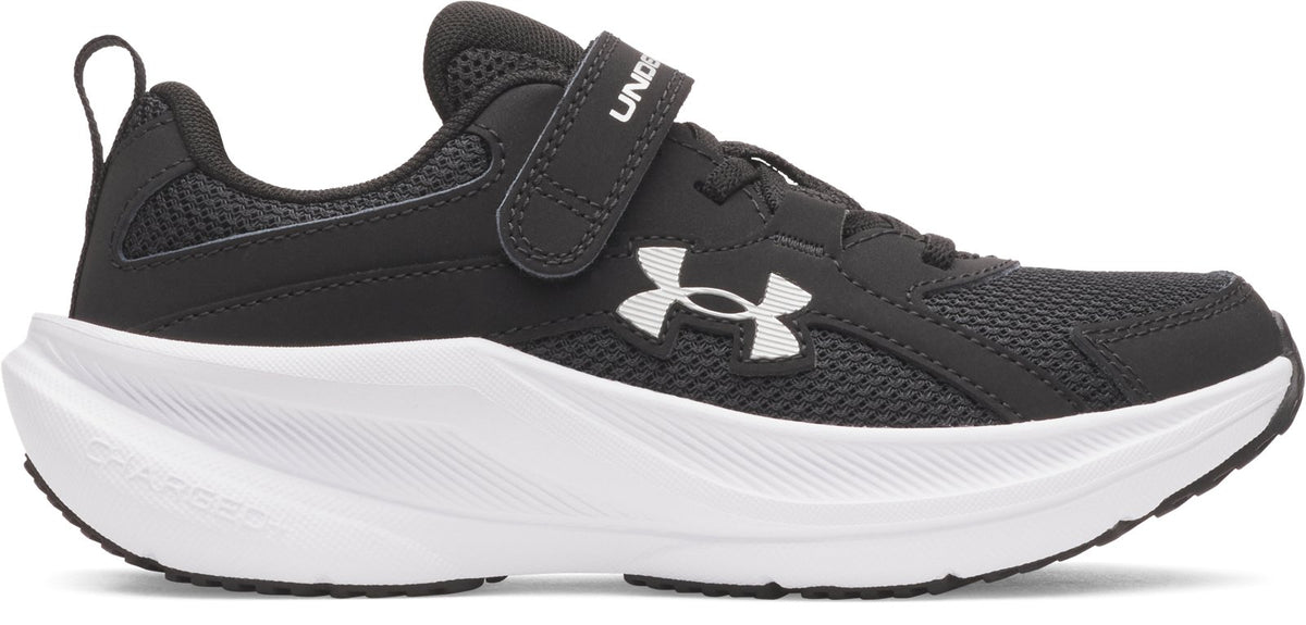 UA Charged+ Assert 11 Girls' Pre-School Running Shoes - Black