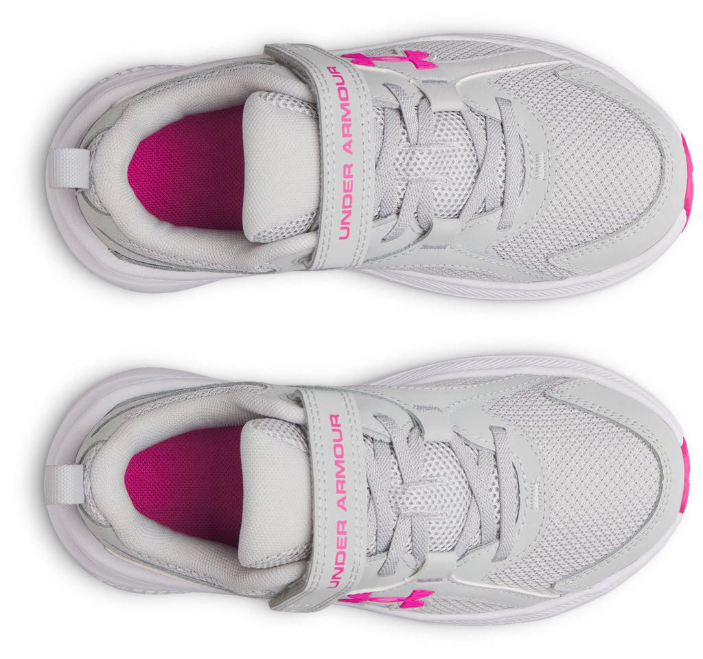 UA Charged+ Assert 11 Wide Girls' Pre-School Running Shoes - Gray