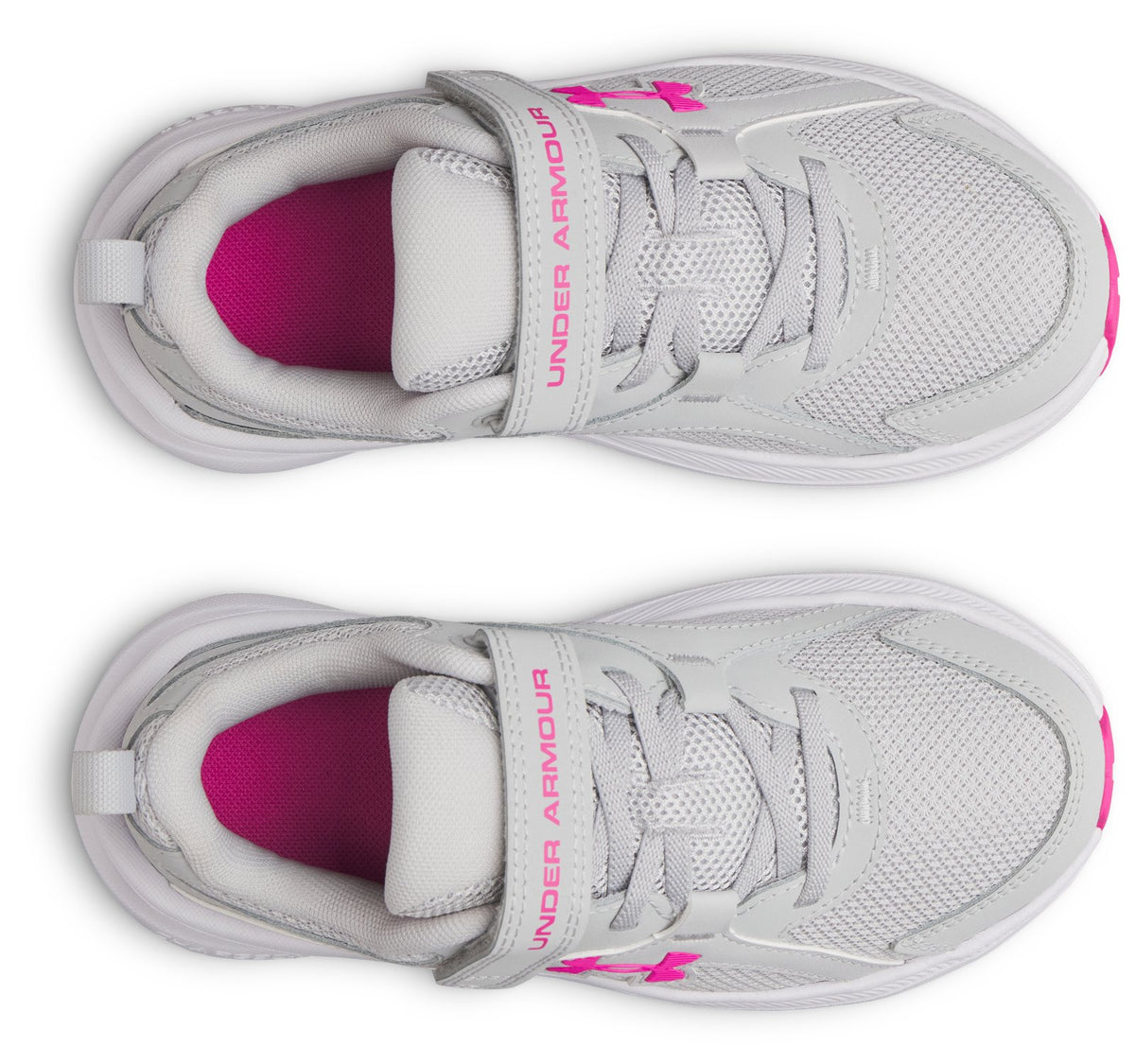 UA Charged+ Assert 11 Wide Girls' Pre-School Running Shoes - Gray